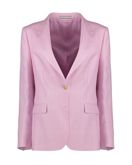 Tagliatore Pink Linen Two-Pieces Suit