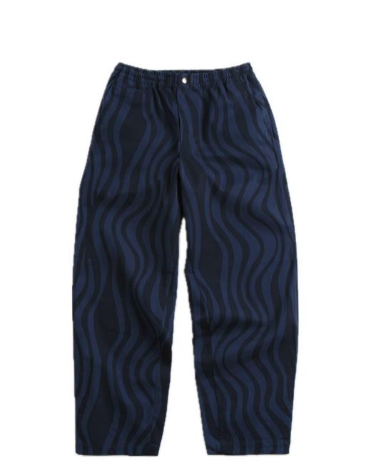Parra Blue Flowing Stripes Pants for men