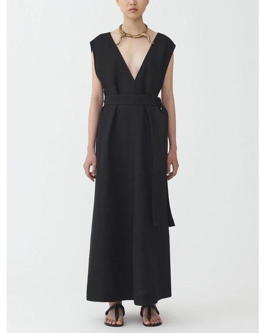 Fabiana Filippi Black V-Necked Midi Dress