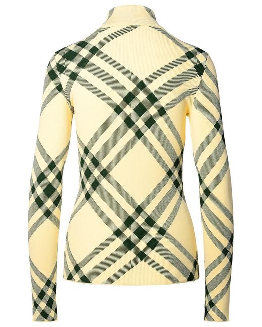 Burberry Metallic Ivory Viscose Blend Turtleneck Sweater