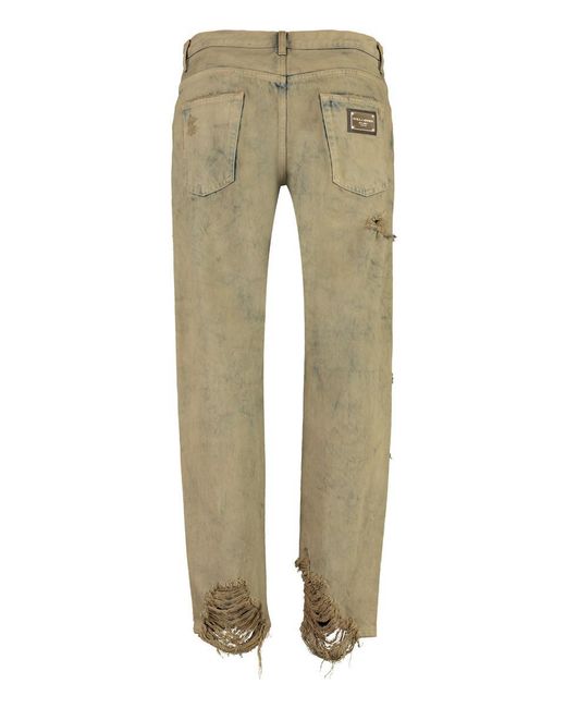 Dolce & Gabbana Green Loose 5-pocket Jeans for men