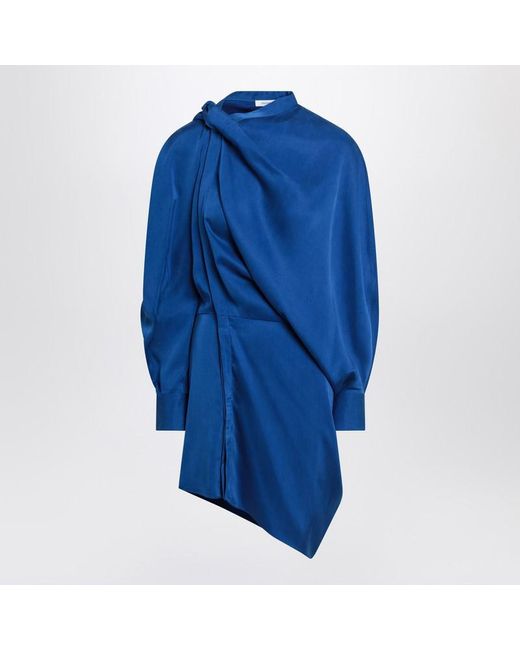 Ferragamo Blue Electric Asymmetric Mini Dress