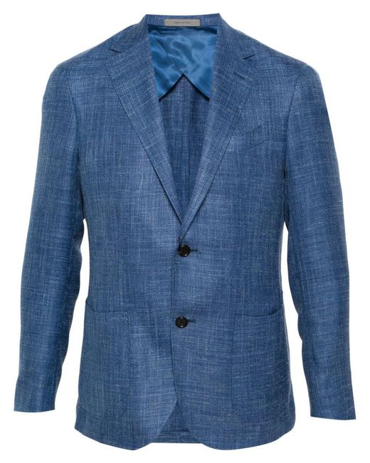 Corneliani Blue Virgin Wool-blend Blazer for men