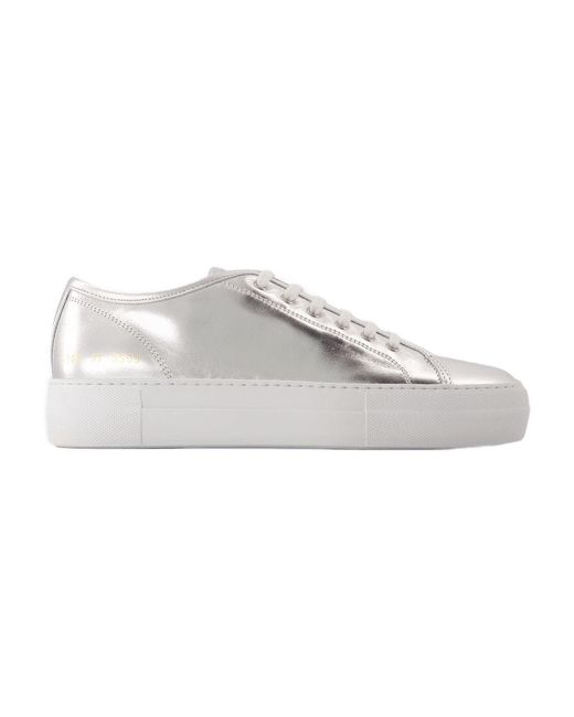 Common Projects Gray Tournament Super Shiny Sneakers