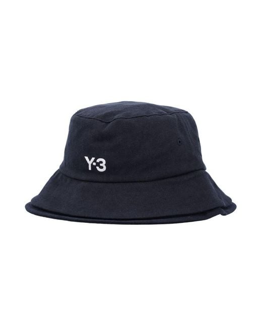 Y-3 Blue 3-Stripes Bucket Hat