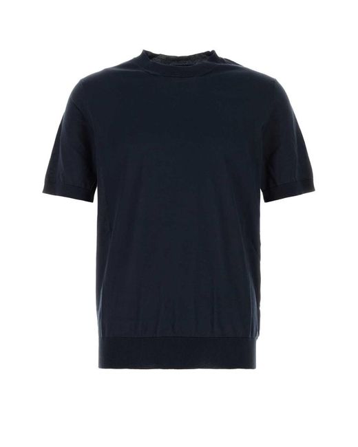 Prada Blue Silk Sweater for men
