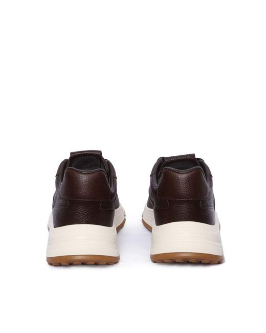 Hogan Brown Hyperlight Lace-Up + Stamp Sneaker for men