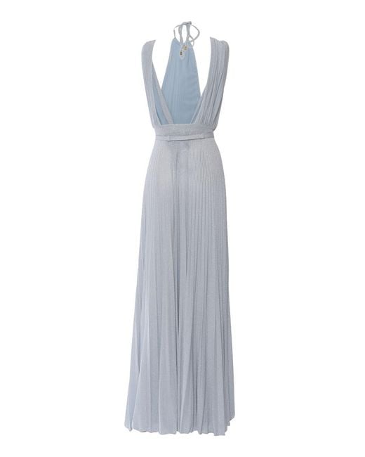 Elisabetta Franchi White Flowing Evening Dress