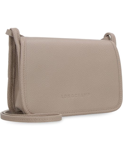 Longchamp Gray Le Foulonné Leather Crossbody Bag