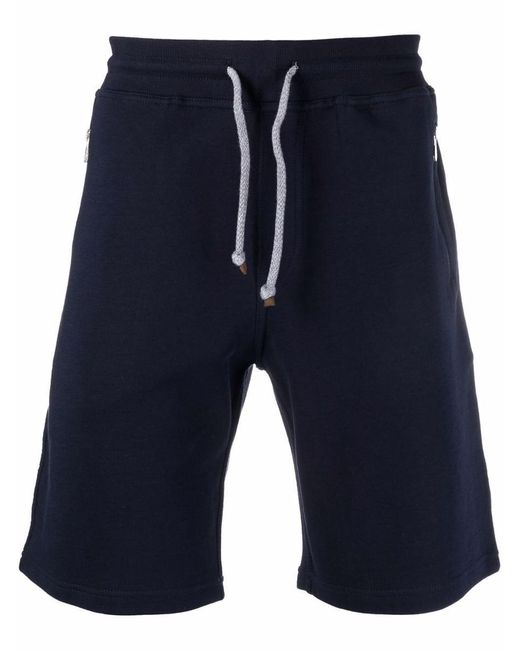 Brunello Cucinelli Blue Cotton Shorts for men