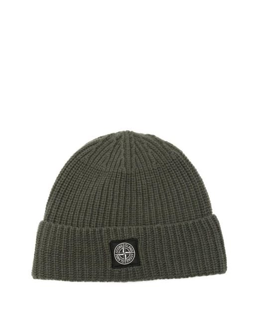 Stone Island Green "Light Rws Geelong" Wool Beanie for men