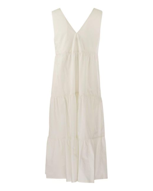 Woolrich White Pure Cotton Poplin Dress