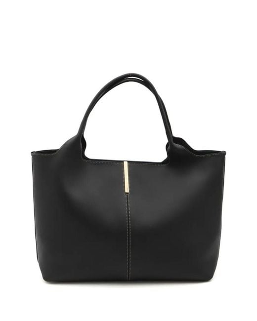 Tod's Black Medium-Small Leather Shopping Bags