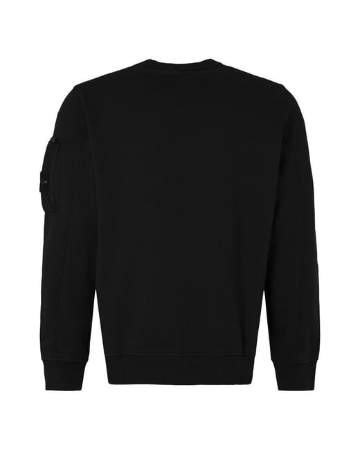 Stone Island Black Cotton Crew-Neck Sweatshirt for men