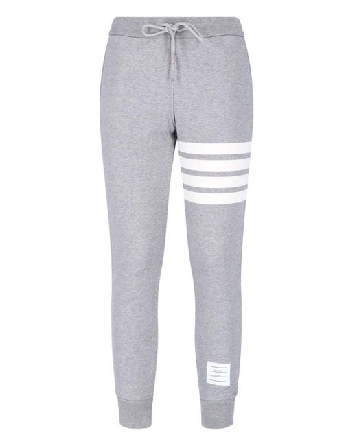 Thom Browne Gray Light Cotton 4Bar Track Pants
