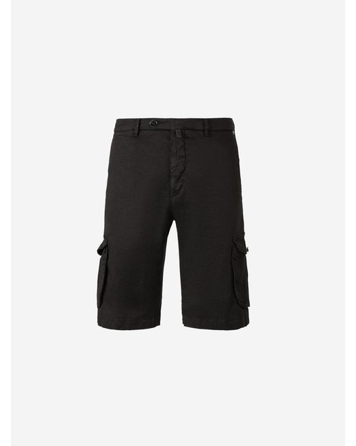 Kiton Black Cargo Bermuda Shorts for men