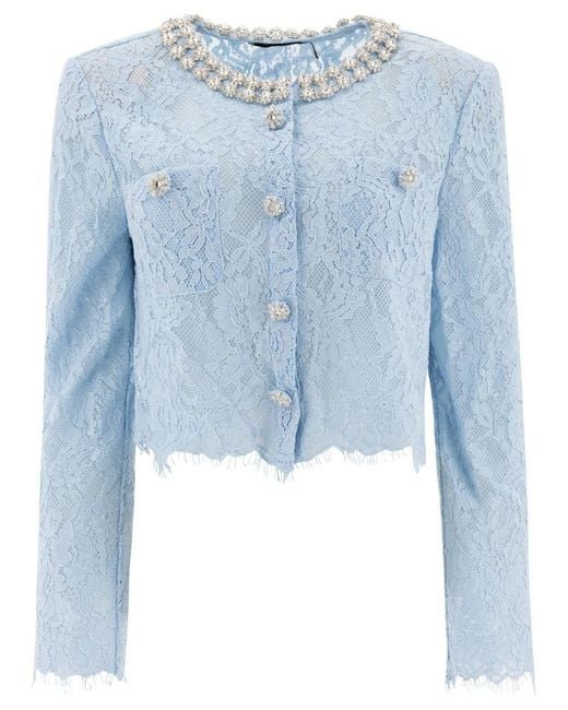 Self-Portrait Blue Elegant Mini Top For Summer Ss25