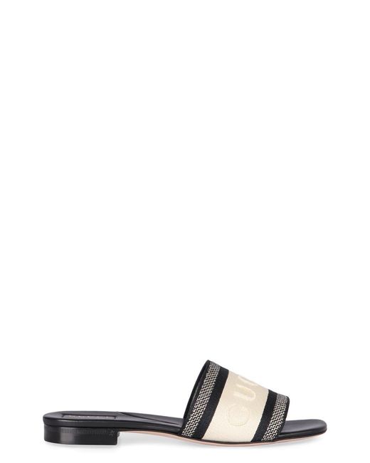 Gucci Black Canvas Sandals