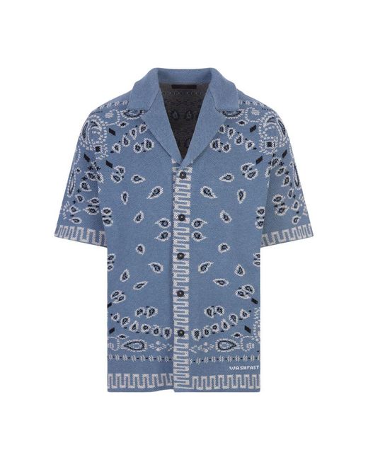 Alanui Blue Jacquard Shirt for men