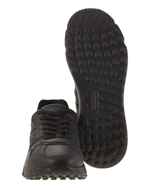 Hogan Black Hyperlight Leather Trainers for men