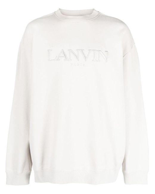 Lanvin White Logo Cotton Sweatshirt for men
