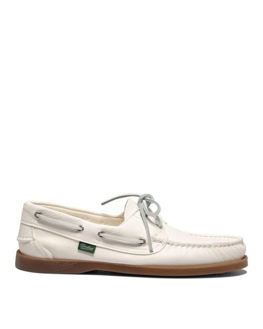 Paraboot White "Barth" Boat Loafers for men