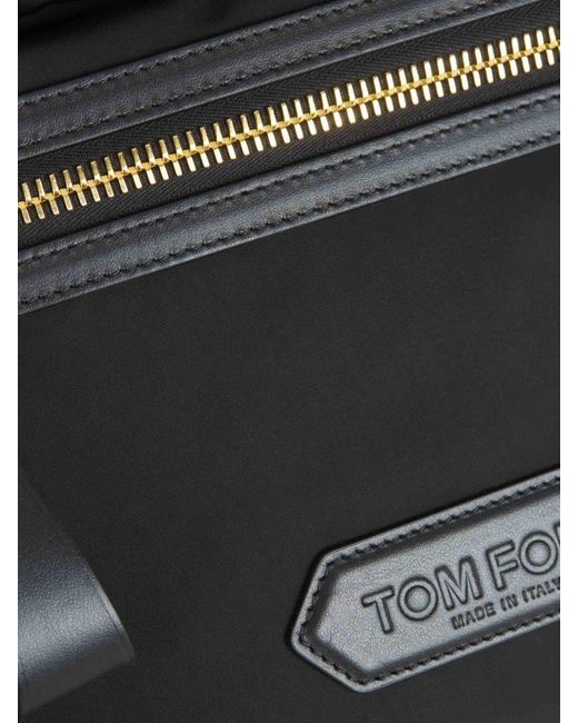 Tom Ford Black Pockets Nylon Backpack for men