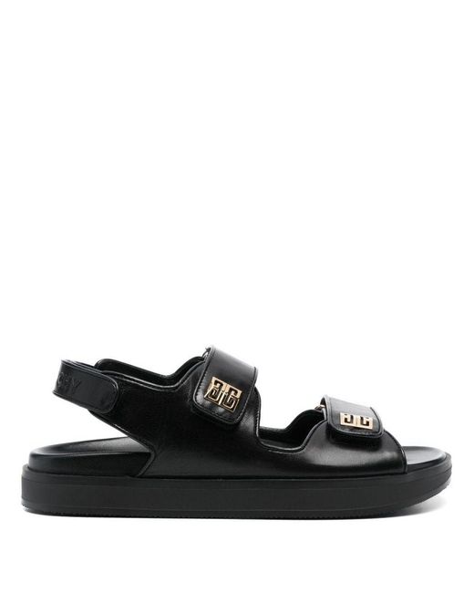 Givenchy Black 4G Leather Sandals