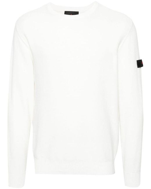 Peuterey White Cotton Crewneck Sweater for men