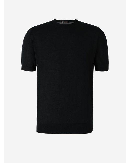 Colombo Black Cashmere And Silk T-shirt for men