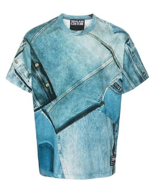 Versace Blue All Over T-Shirt for men