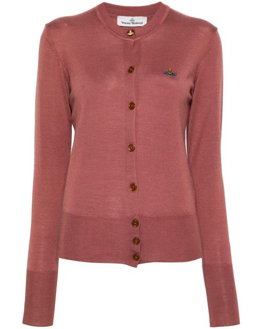 Vivienne Westwood Pink Bea Wool And Silk Blend Cardigan