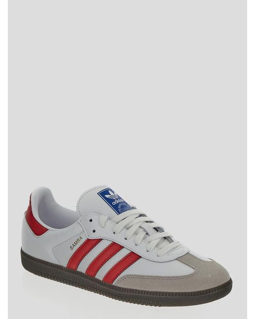adidas White And Better Scarlet Samba Og Trainers | Lyst