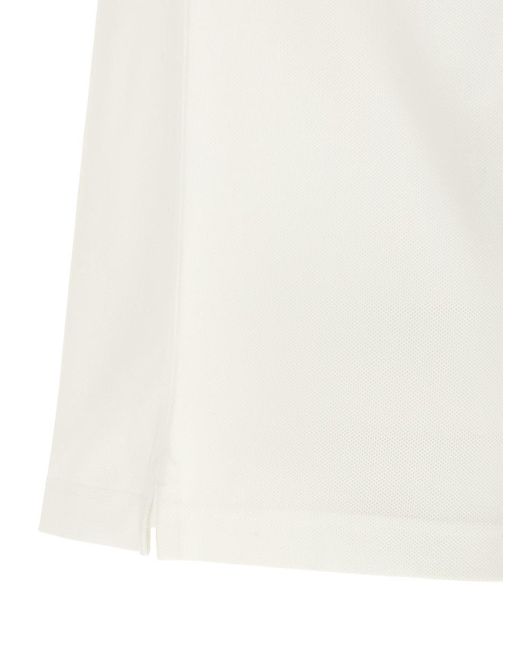 Burberry White Embroidery Polo Shirt for men