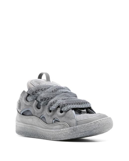 Lanvin Gray Curb Suede Sneakers - Men's - Polyamide/polyester/calf Leather/polyesterrubber for men