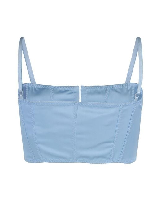 Anna October Blue Top Cropped