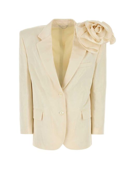 Magda Butrym Natural Ivory Viscose Blend Blazer