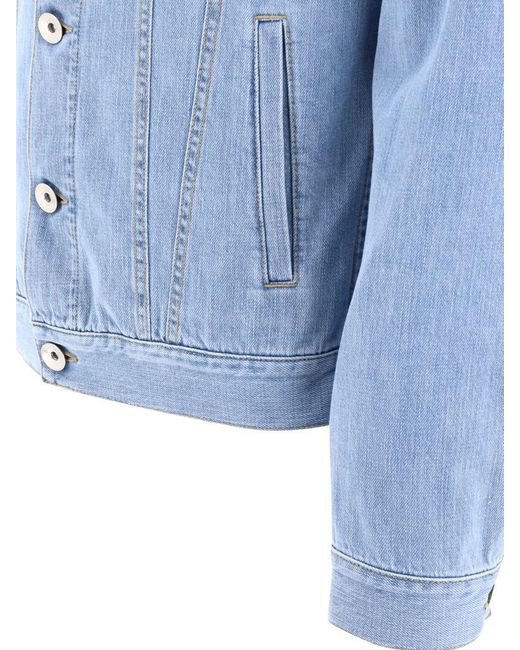 Brunello Cucinelli Blue Lightweight Denim Four-Pocket Jacket for men