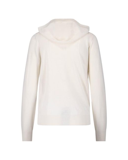 P.A.R.O.S.H. White Minimalist Sweater With Ribbed Hem
