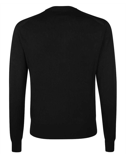 Tom Ford Black Cotton-silk Blend Crew-neck Sweater for men