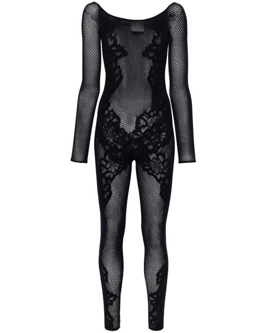 Wolford Black Lace Tattoo Jumpsuit