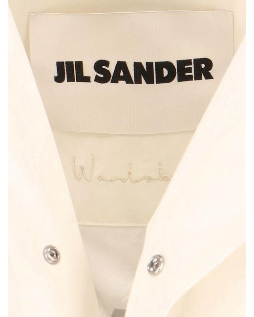 Jil Sander White Logo Parka On The Back