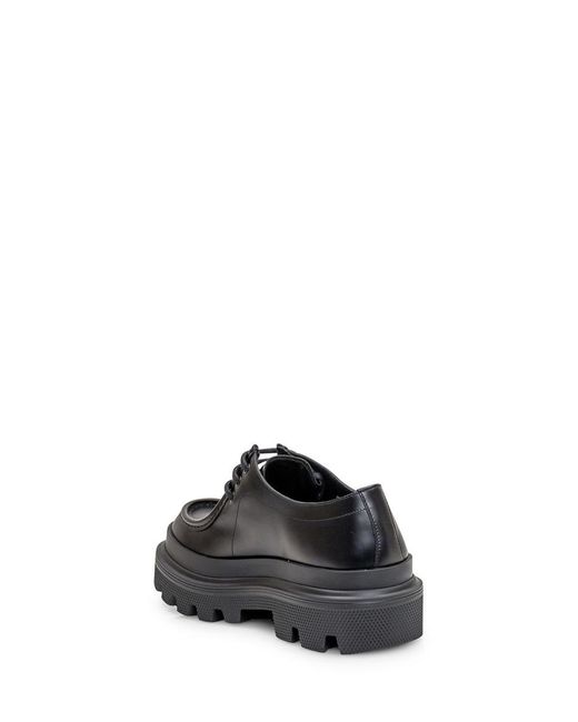 Dolce & Gabbana Black Derby Leather Shoes for men