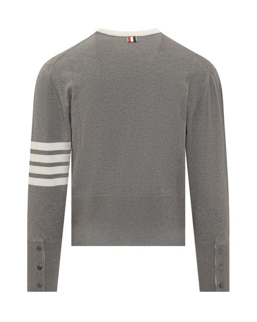 Thom Browne Gray 4-bar Striped Pullover for men