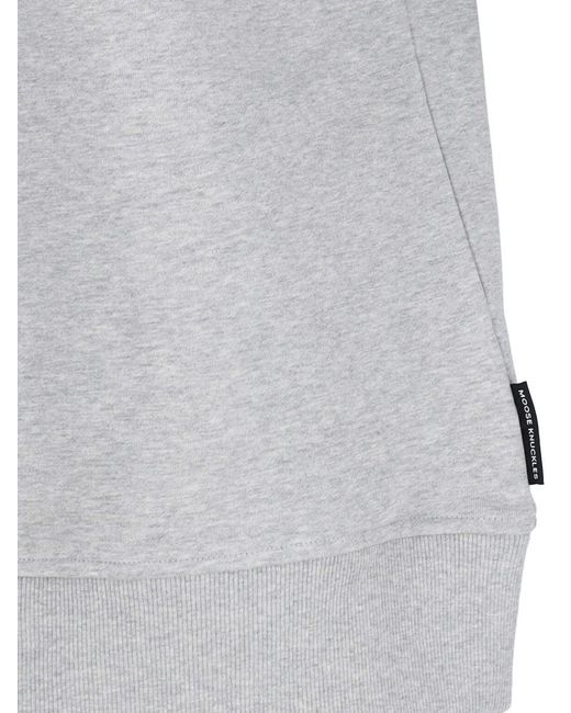 Moose Knuckles Gray Logo Crew Neck Sweatshirt for men