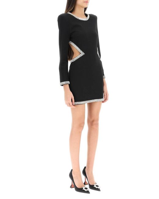 retroféte Black Naomi Jersey Mini Dress With Crystals
