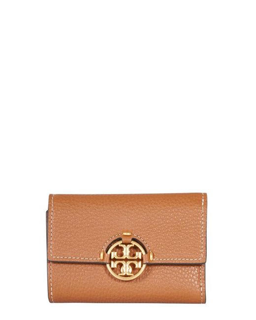 Tory Burch Leather Miller Medium Flap Wallet in Yellow Lyst Canada
