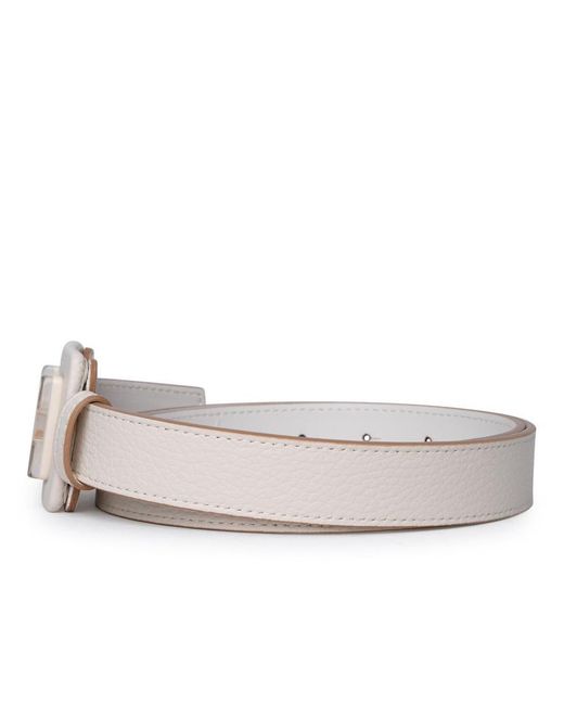 Hogan Pink Ivory Leather Belt