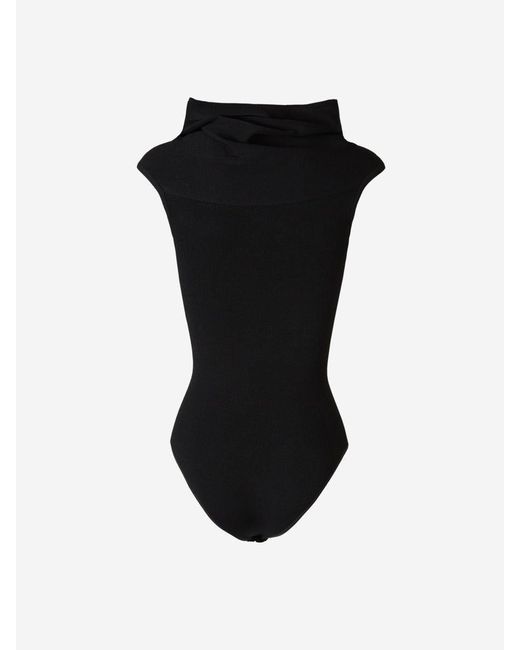 Alaïa Black Bardot Knit Bodysuit