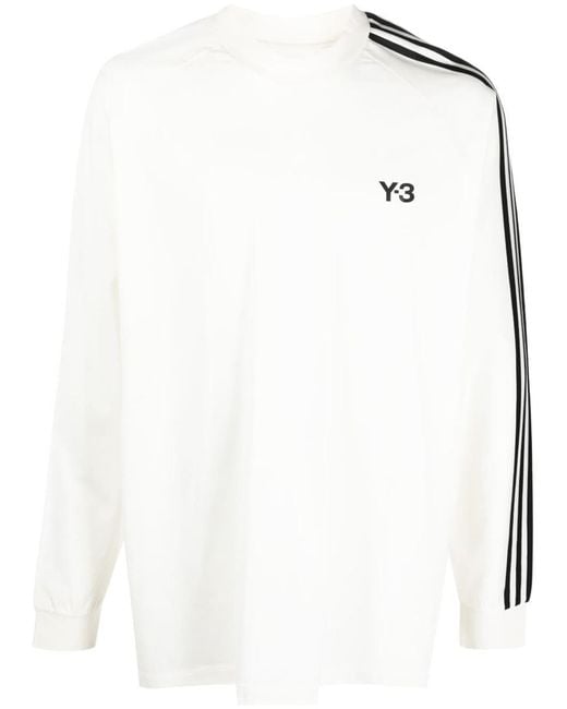 Y-3 White Long-sleeved Cotton T-shirt for men